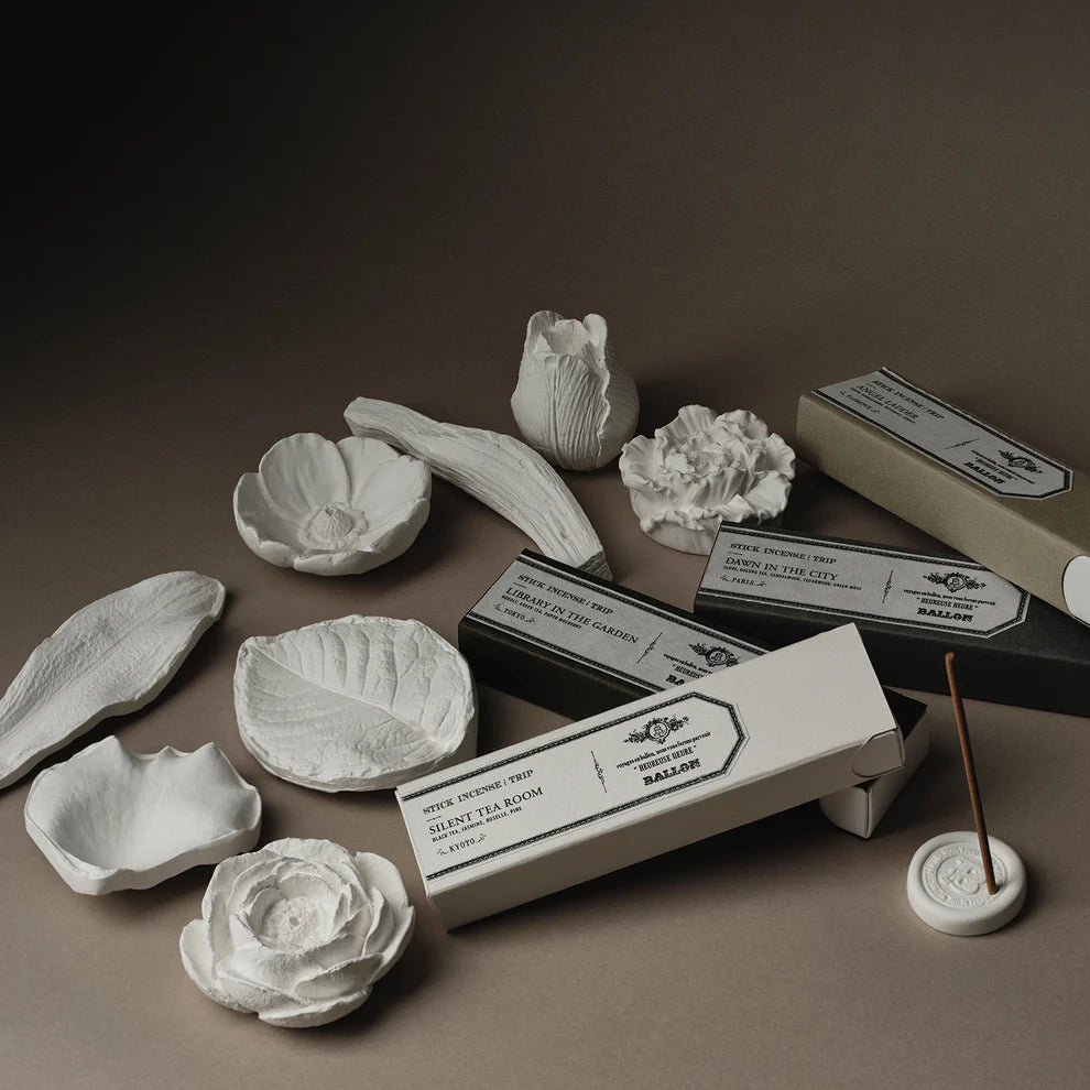 Plaster Incense Holder - Peony Petal