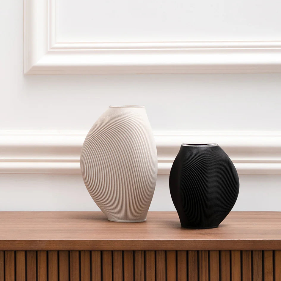 2 Bay Vases on Side Table