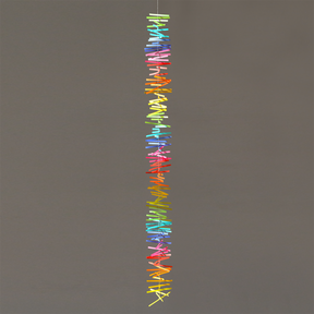 Tat-Tat, Spektral multi-coloured Garland 130cm - recycled vellum, shown full length on grey background 