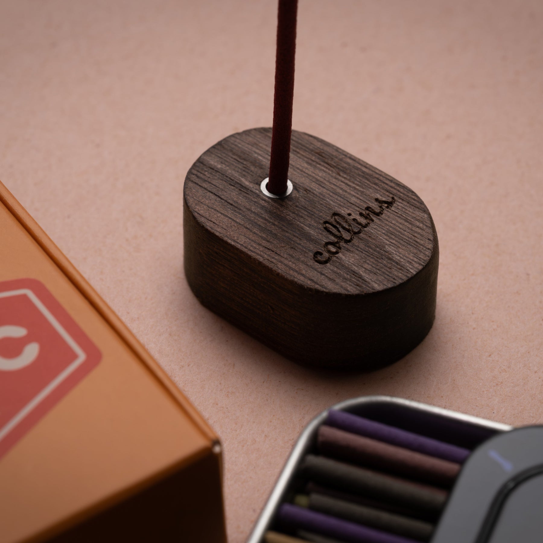 Collins Magnetic Incense Holder with Tin and Packaging