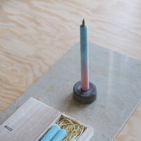 Traditional Japanese Candle Gift Set of Three Multi-Colored in Wooden Box