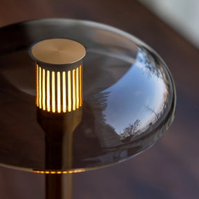 Closeup on Lampshade with light shining through
