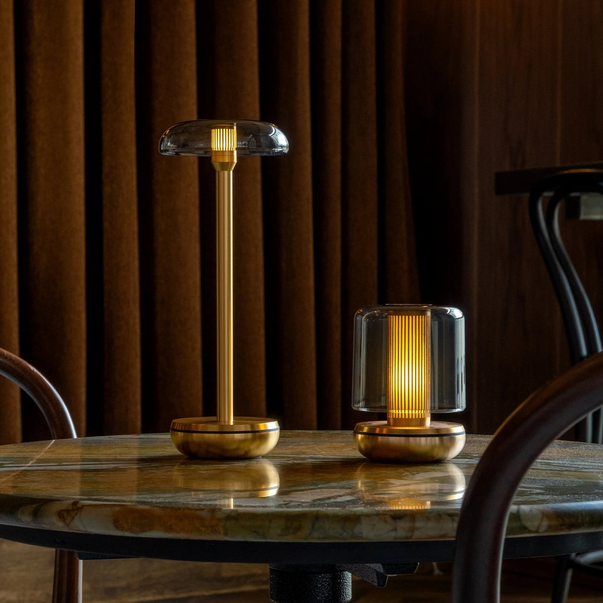 Gold Firefly and Air Smoked on Table in restaurant