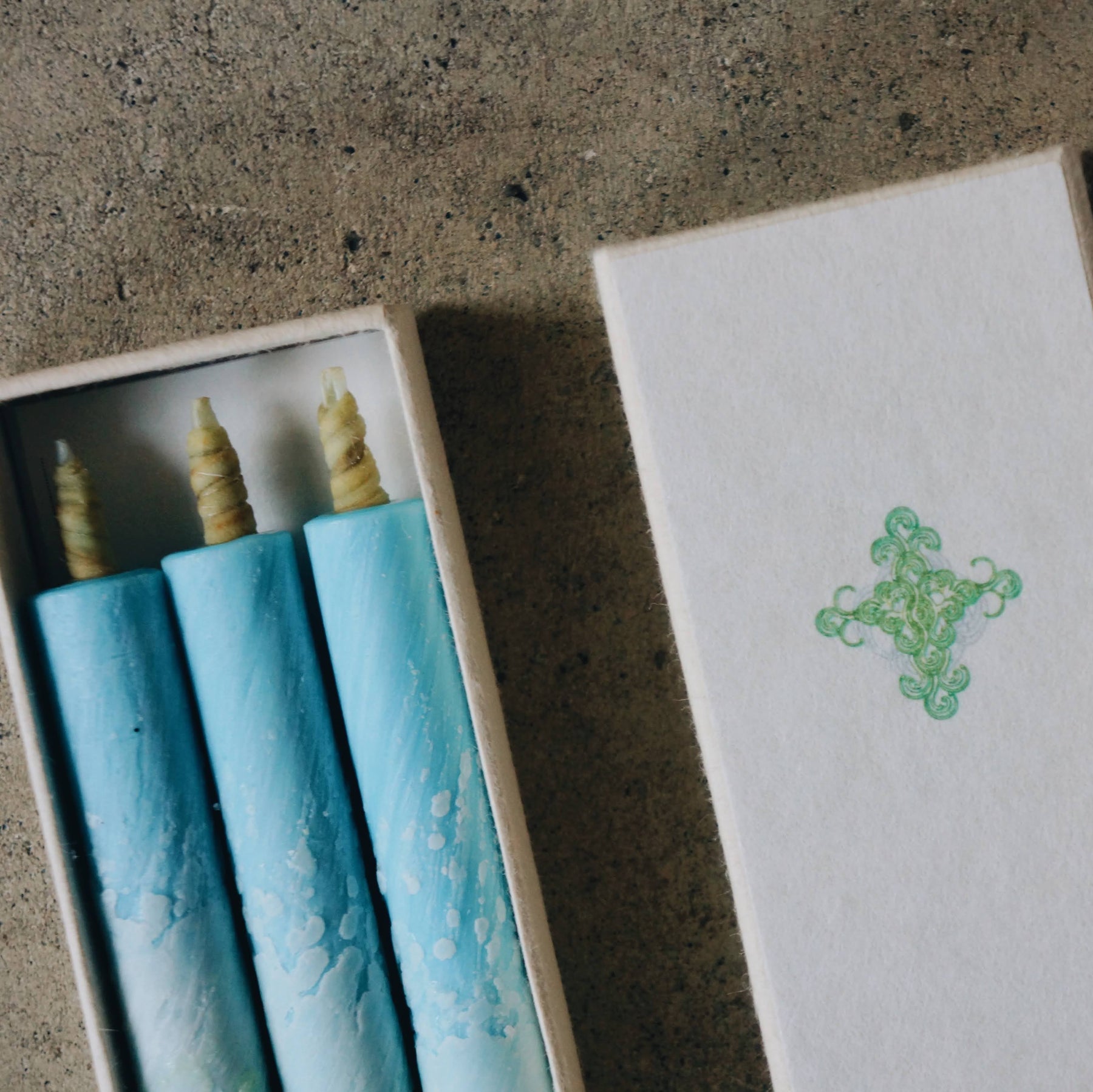 Traditional Japanese Multi-Colored Candle Set of Three