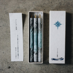 Traditional Japanese Multi-Colored Candle Set of Three
