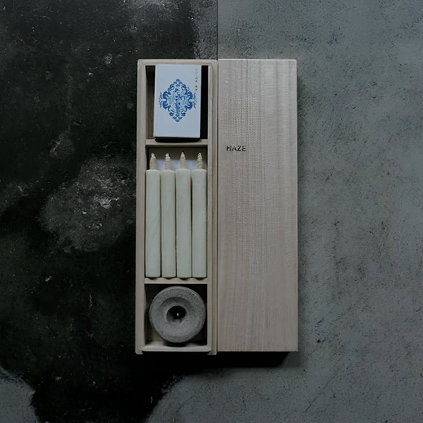 Traditional Japanese Candle Gift Set of Four in Wooden Box