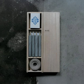 Traditional Japanese Candle Gift Set of Four in Wooden Box